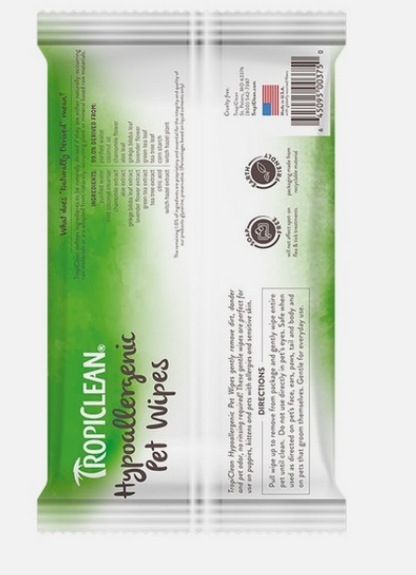 TropiClean Tropiclean Hypoallergenic Wipes 20s
