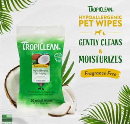 TropiClean Tropiclean Hypoallergenic Wipes 20s