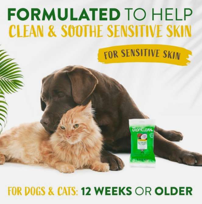 TropiClean Tropiclean Hypoallergenic Wipes 20s