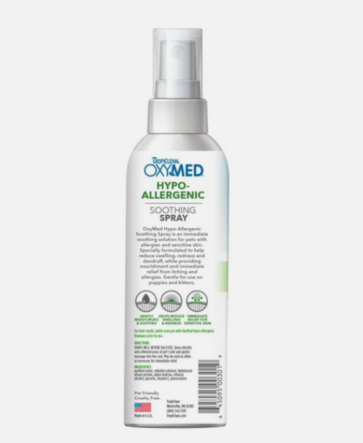 TropiClean OxyMed Medicated Anti Itch Spray for Pets 236ml