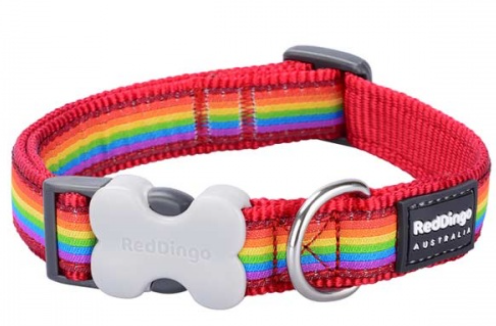 Red Dingo Rainbow Dog Collar Red