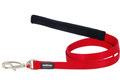 Red Dingo Plain Dog Lead Red