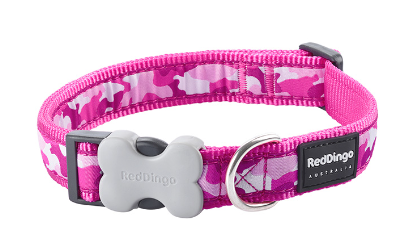 Red Dingo Camouflage Dog Collar Pink