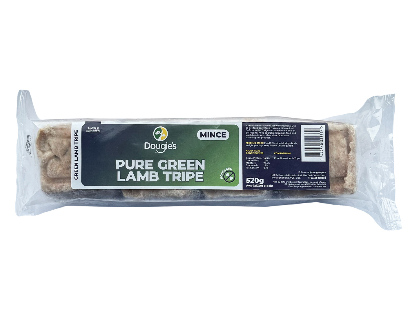 Dougie's Pure Green Lamb Tripe 520g