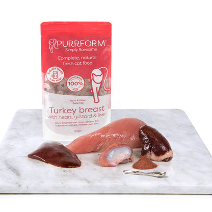 Purrform 5 Days Fresh Turkey Breast with Heart, Gizzard and Liver 300g