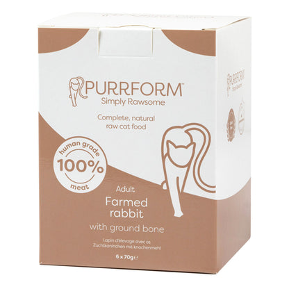 Purrform Farmed Rabbit with Ground Bone 6x70g