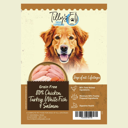 Tilly's 80/20 Range - Chicken, Turkey, White Fish & Salmon All Lifestages