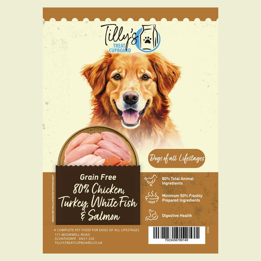 Tilly's 80/20 Range - Chicken, Turkey, White Fish & Salmon All Lifestages