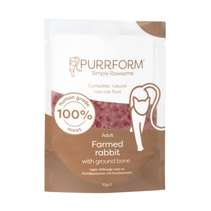 Purrform Farmed Rabbit with Ground Bone 6x70g