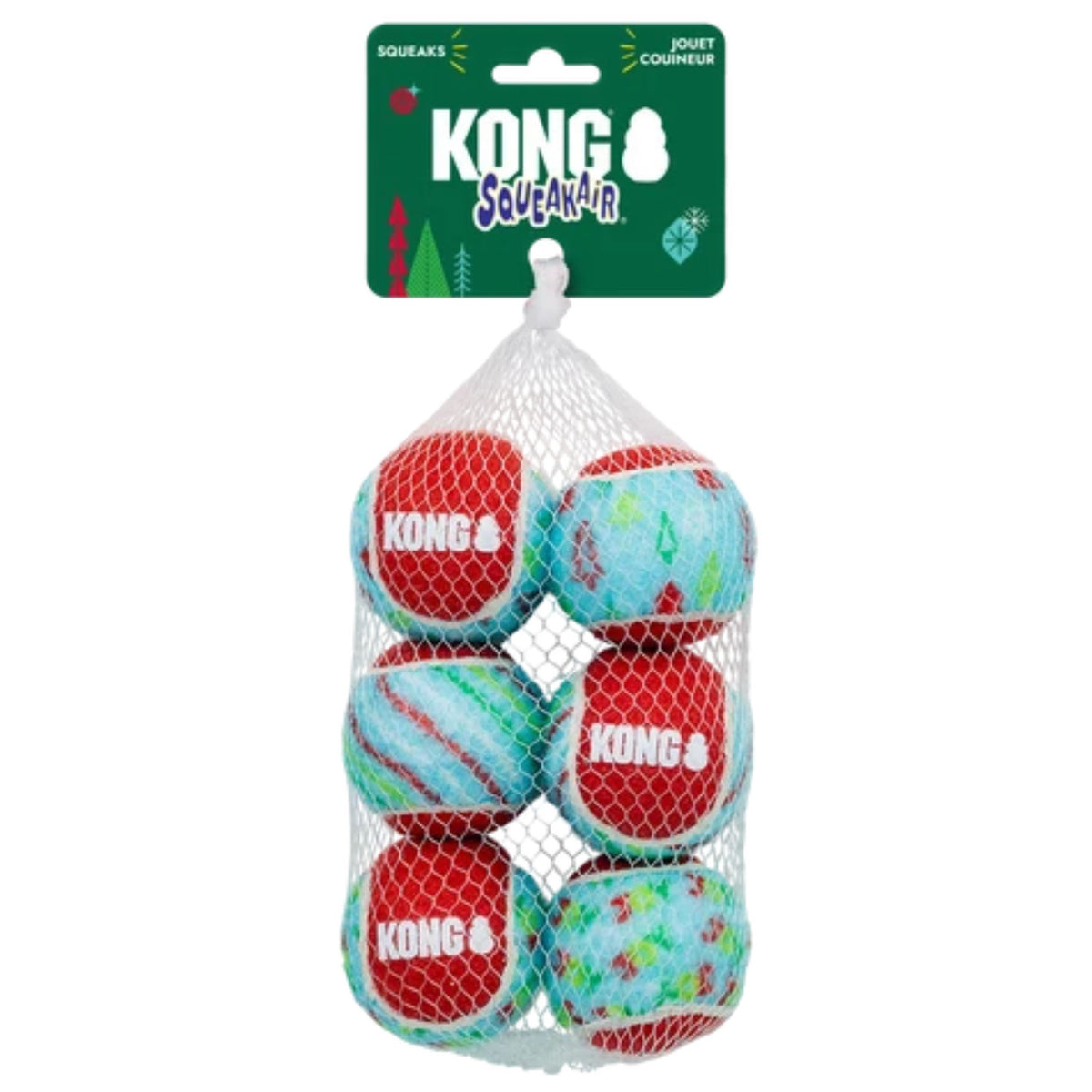 KONG Holiday 2026 SqueakAir Tennis Balls 6 Pack Medium