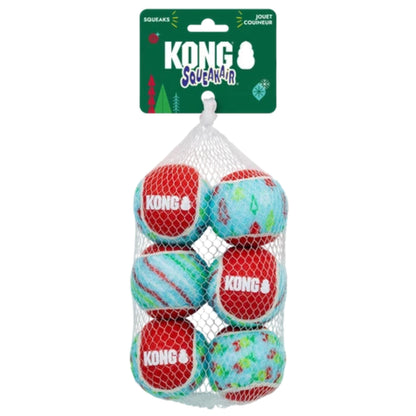KONG Holiday 2026 SqueakAir Tennis Balls 6 Pack Medium