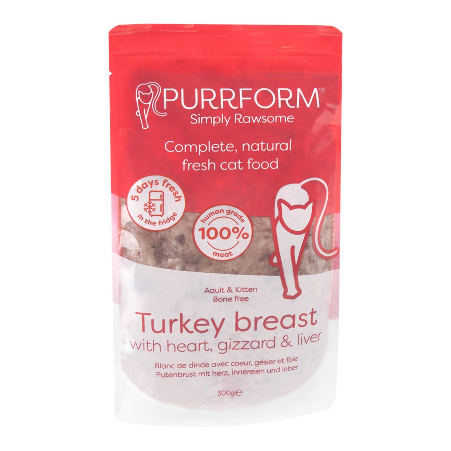 Purrform 5 Days Fresh Turkey Breast with Heart, Gizzard and Liver 300g