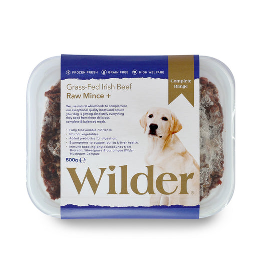 Wilder dog food packaging with a dog on the label on a white background