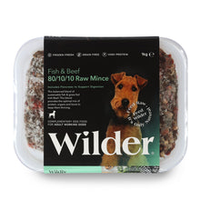 Wilder raw dog food package with a black label on a white background