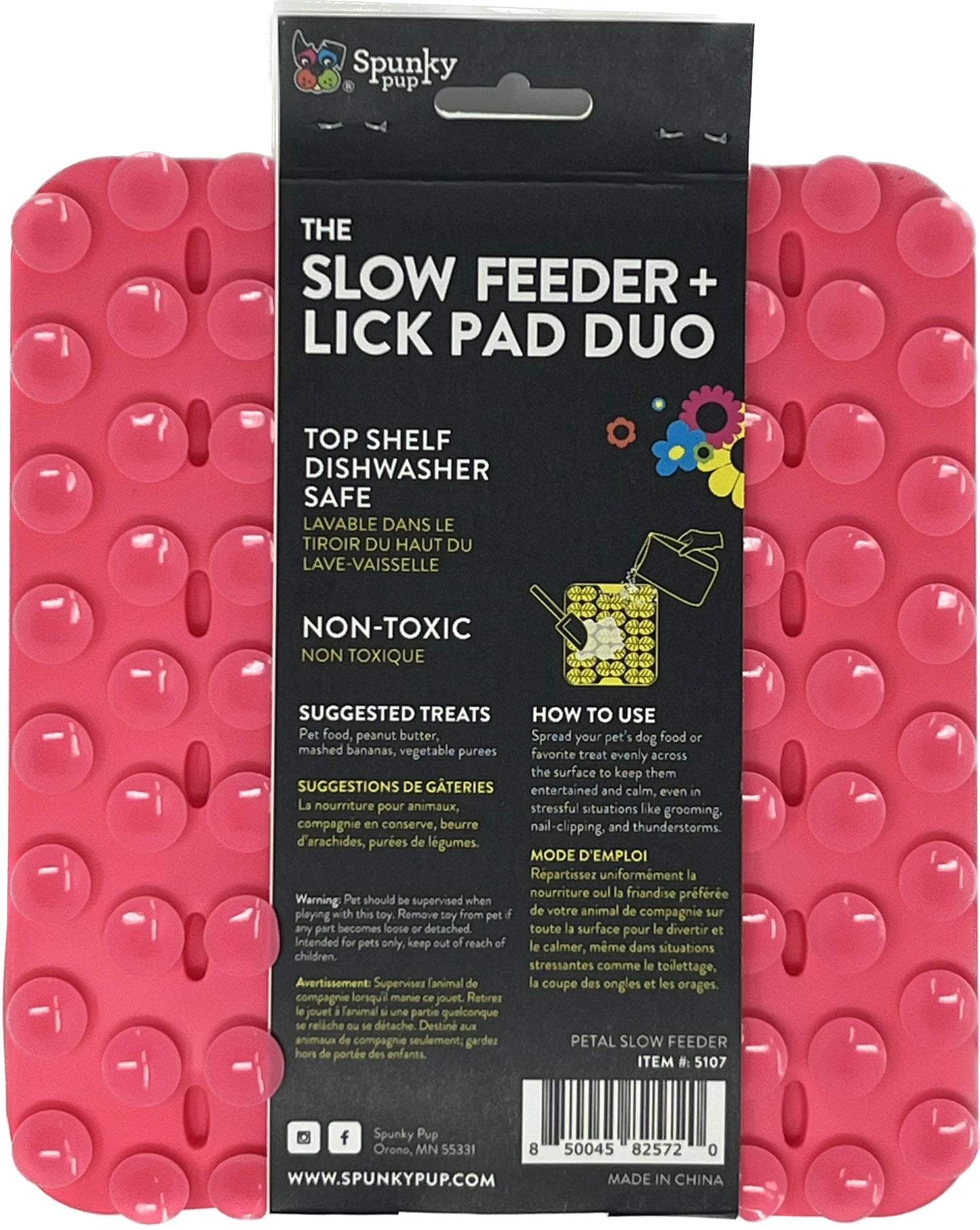 Spunky Pup Lick Pad - Slow Feeder Duos: Petal