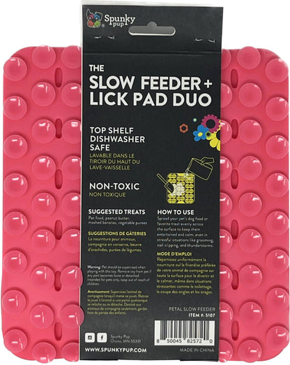 Spunky Pup Lick Pad - Slow Feeder Duos: Petal