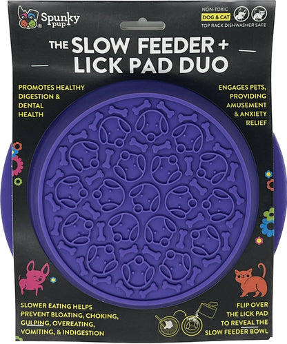 Spunky Pup Lick Pad + Slow Feeder DUO Bowl