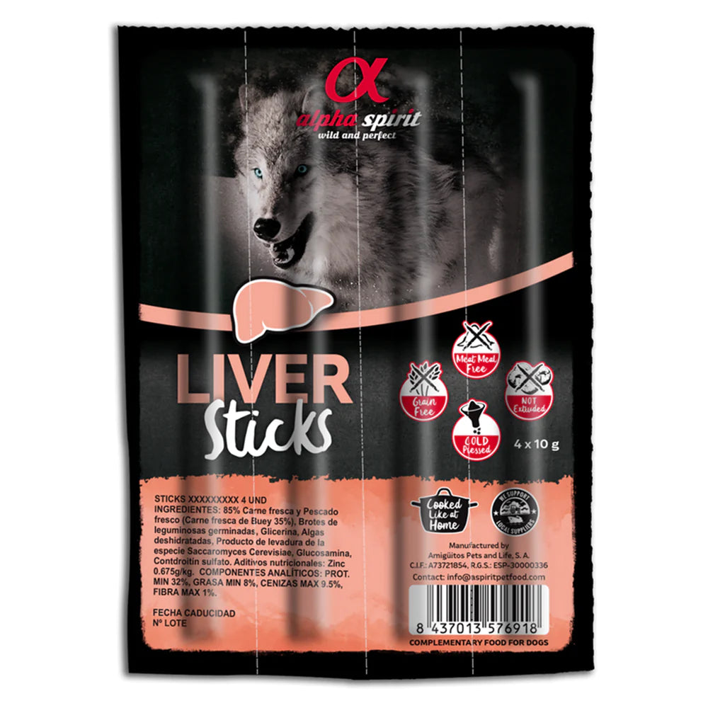 Alpha Spirit Liver Dog Treat Bar String sticks