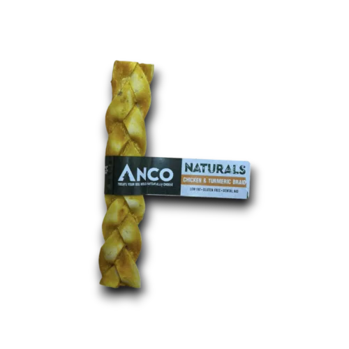 Dog treat with ANCO Naturals packaging on a white background