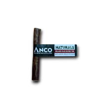 Dog collagen biltong tube with 'Anco Naturals' label on a white background.