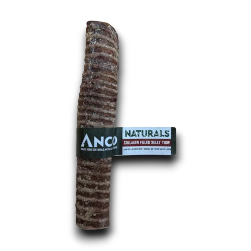 Ancol Naturals collagen filled bully tube with packaging on a white background
