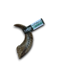 Rawhide horn with Ancor Naturals label on a white background