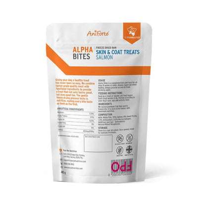 AniForte Alpha Bites Skin & Coat Treats packaging on a white background