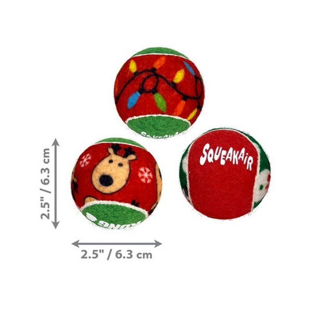 KONG Holiday SqueakAir Balls 6pk