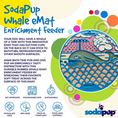 Sodapup Whale Design Emat Enrichment Lick Mat with Suction Cups