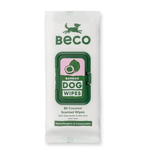 Beco bamboo dog wipes packaging on a white background