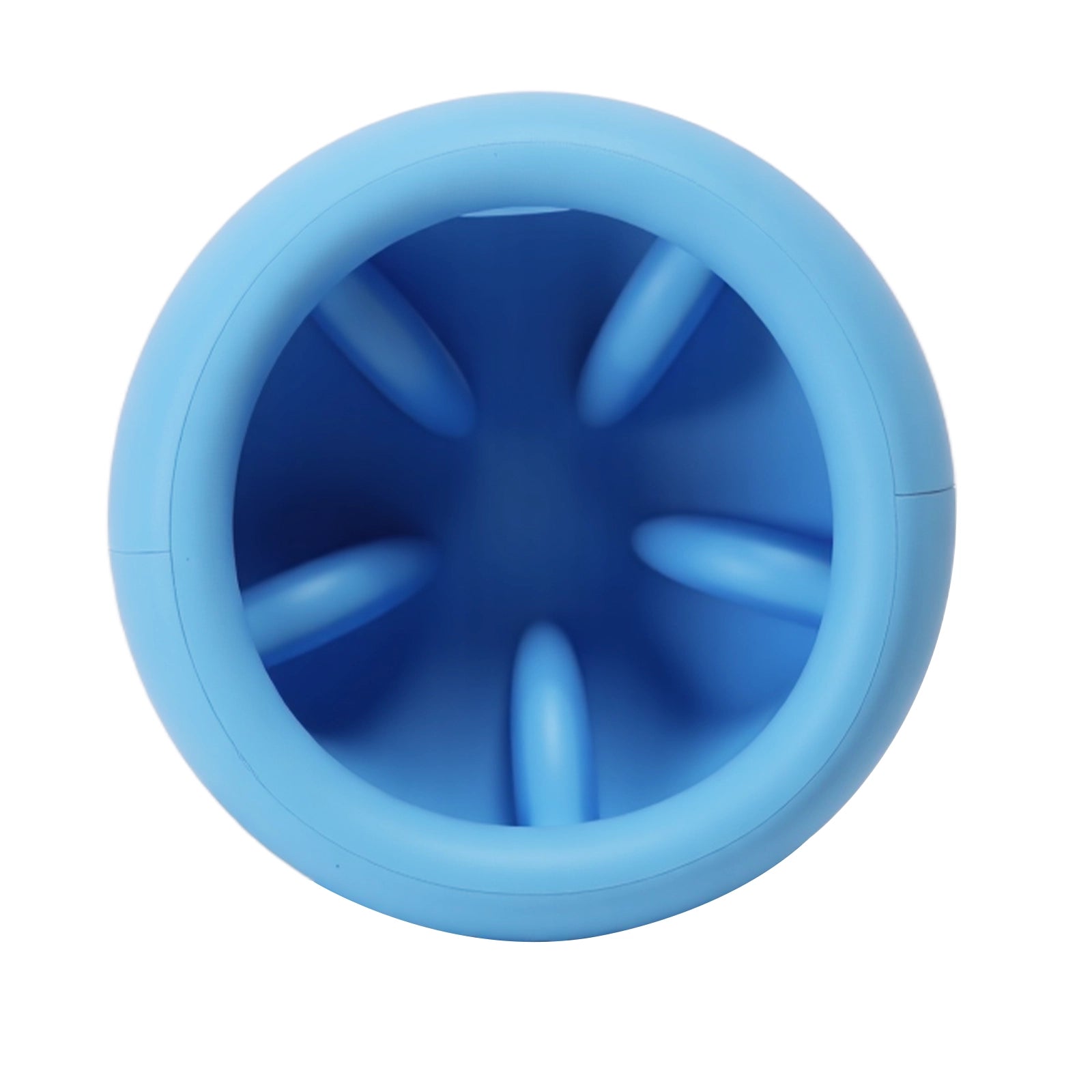 Blue wobble bowl on white background