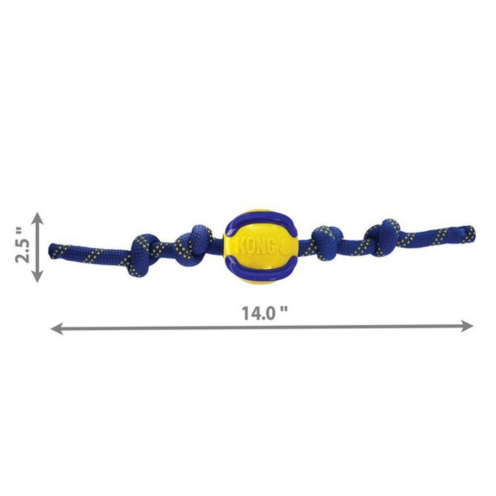 KONG Jaxx Brights Ball with Rope Assorted Medium