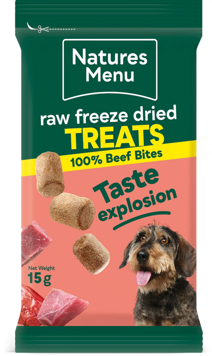 Natures Menu Freeze Dried Meat Bites 100% Beef 15g