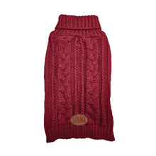 HugglePets Legacy Cable Knit Dog Jumper: Mulberry