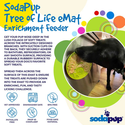 Sodapup - Tree of Life eMat Enrichment Lick Mat With Suction Cups