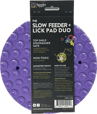 Spunky Pup Lick Pad - Slow Feeder Duos: Flower