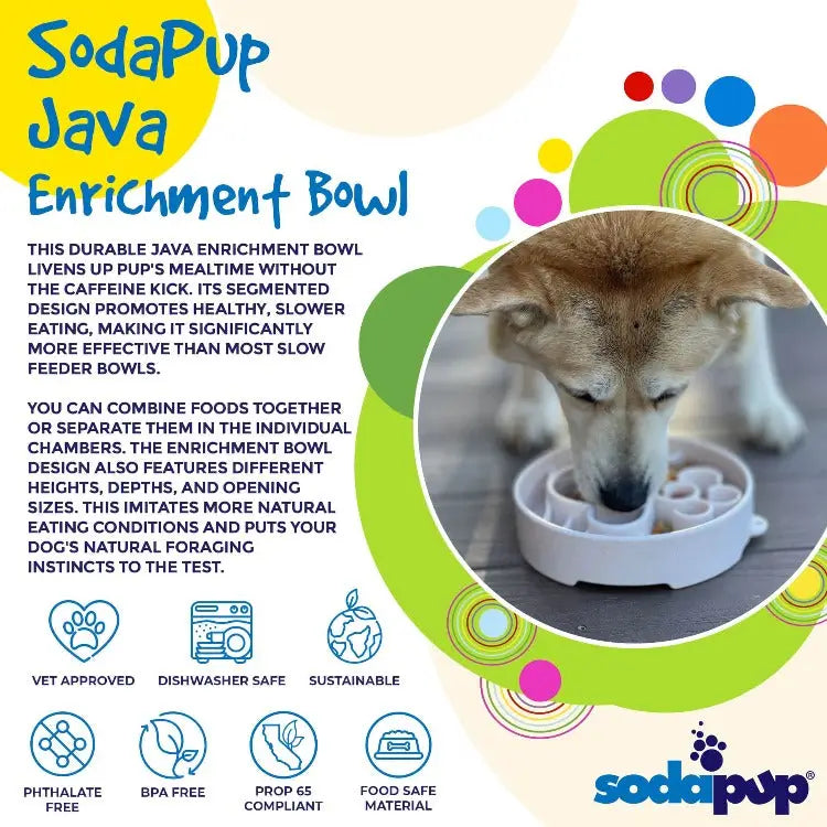 SodaPup Coffee Design eBowl Enrichment Slow Feeder Bowl for Dogs