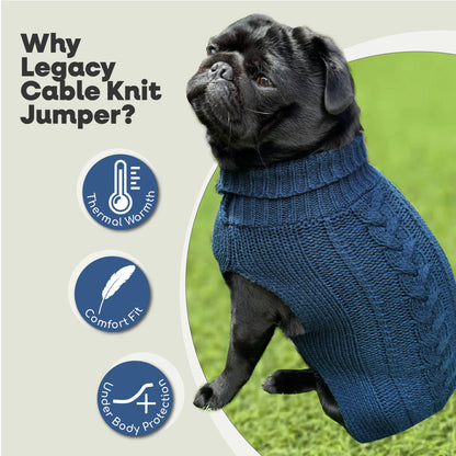 HugglePets Legacy Cable Knit Dog Jumper: Mulberry