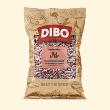DIBO beef & tripe meat package on a beige background