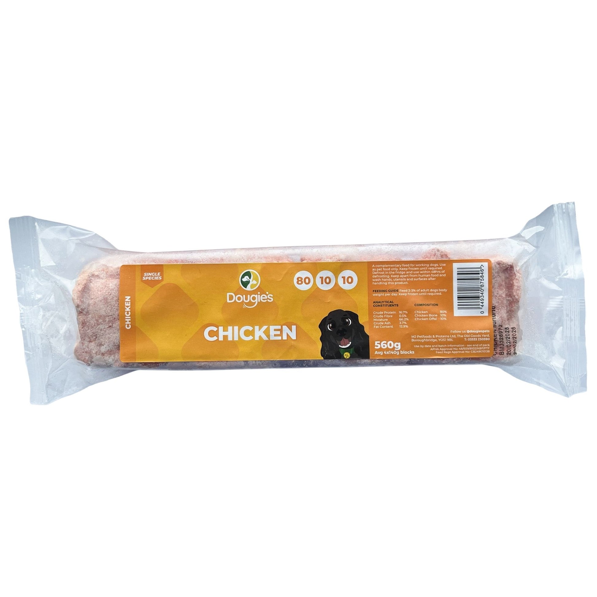 Packaged chicken product with Douglas branding on a white background