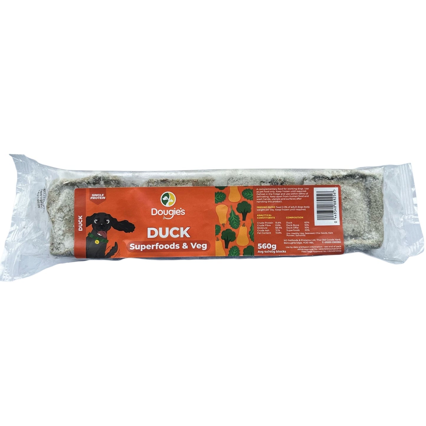 Dougie's Duck with Superfoods 560g (4 x 140g portions)