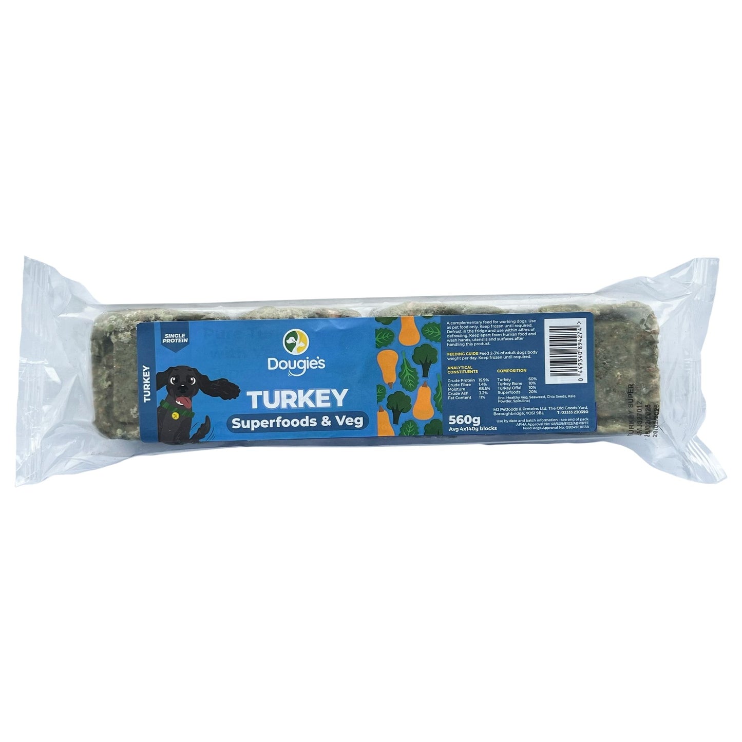 Dougie's Turkey with Superfoods 560g (4 x 140g portions)