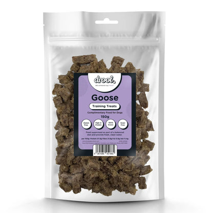 Package of drool Goose Training Treats on a white background