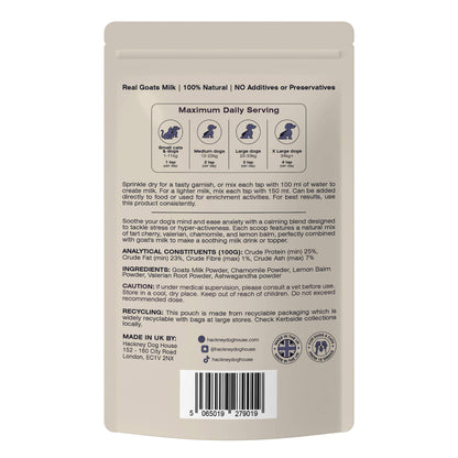 Hackney Dog House Calming Goats Milk Powder for Dogs - Makes Twelve Pints
