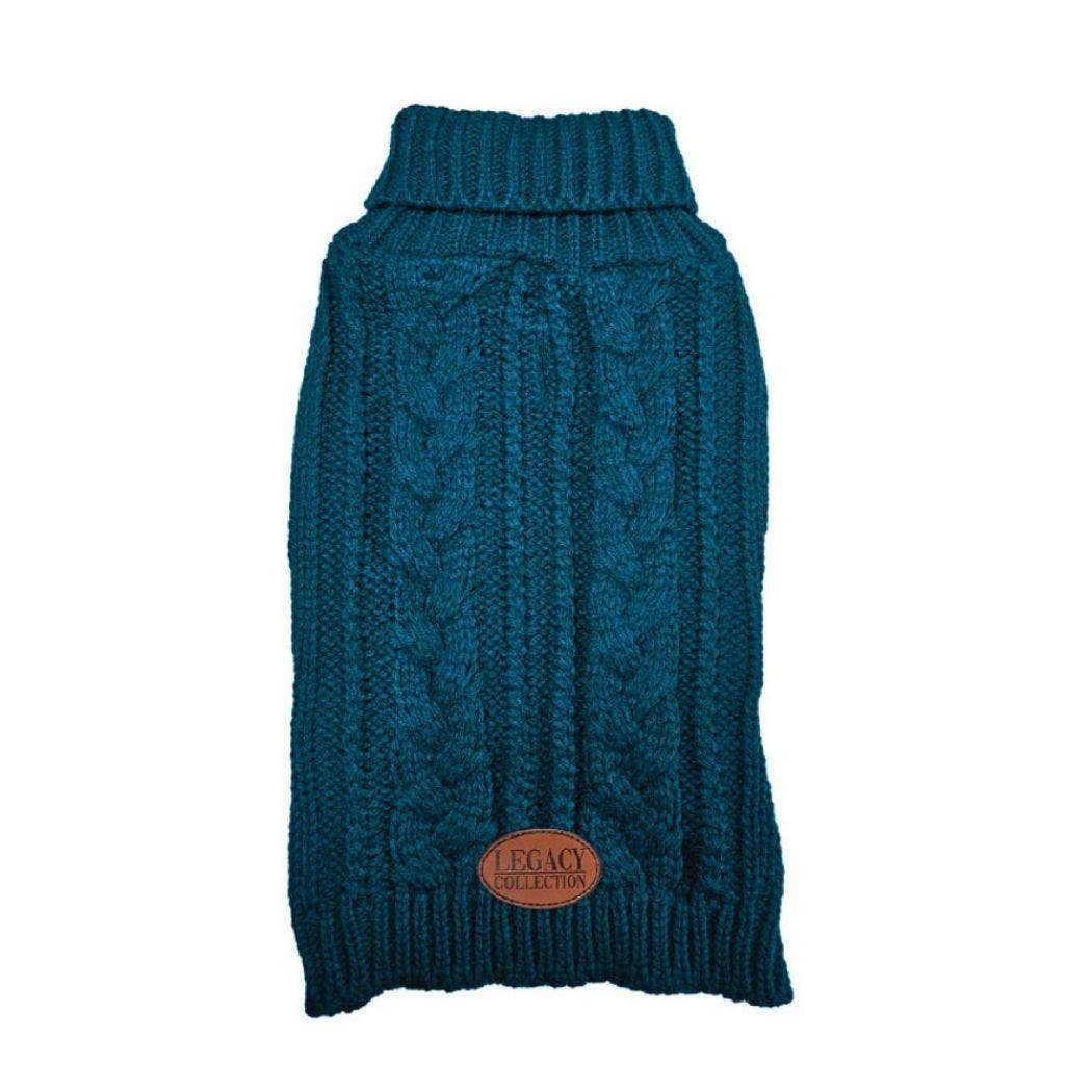 HugglePets Legacy Cable Knit Dog Jumper: Navy