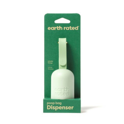 Earth Rated poop bag dispenser packaging on a white background