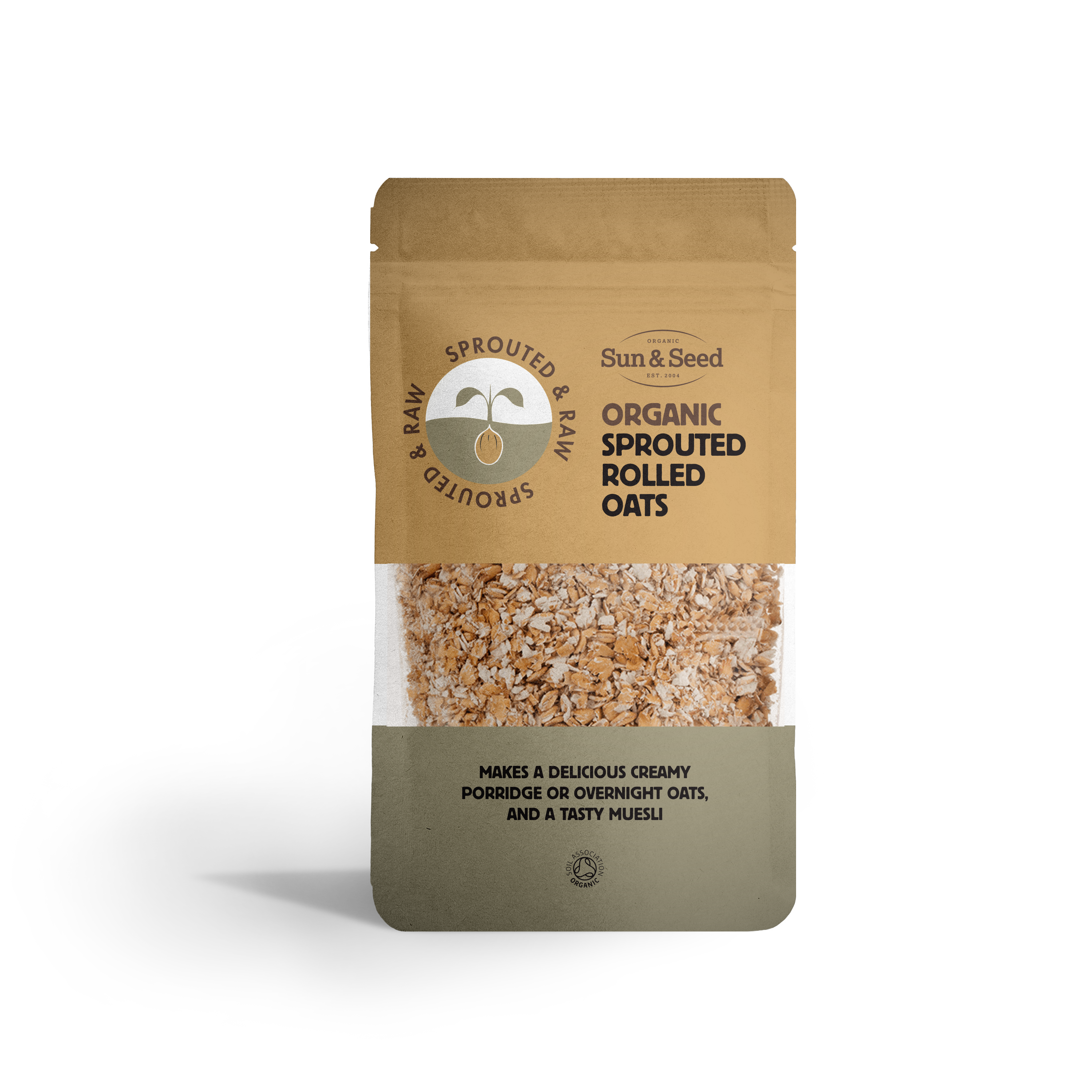 Sun & Seed Sprouted & Raw Organic Rolled Naked Oats 250g