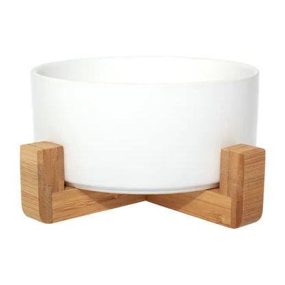 Pet Whiz Ceramic Bowl with Bamboo Stand - 5 colours
