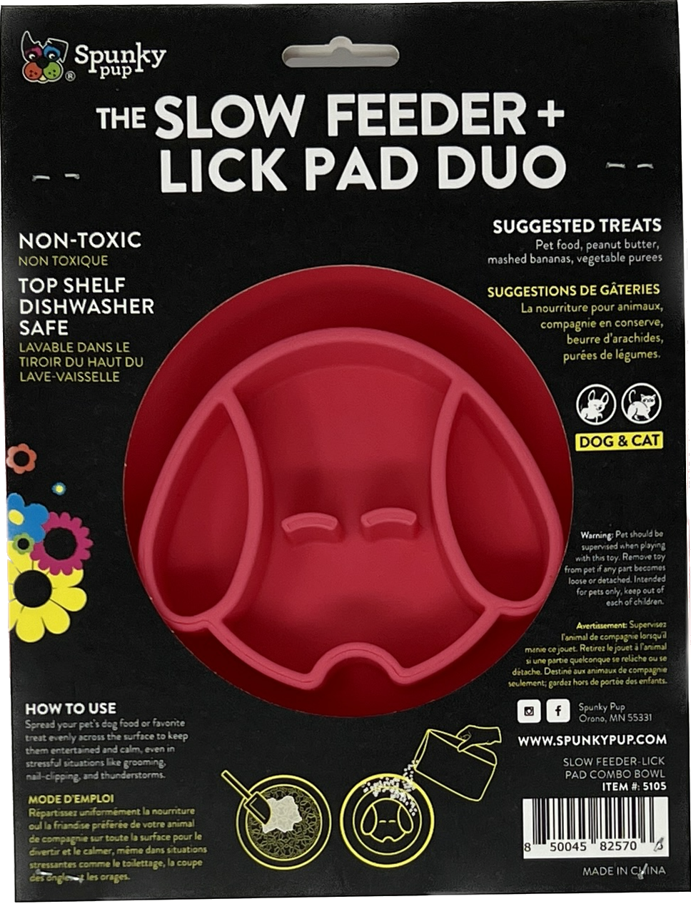 Spunky Pup Lick Pad + Slow Feeder DUO Bowl