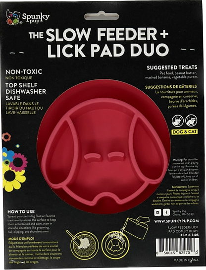 Spunky Pup Lick Pad + Slow Feeder DUO Bowl